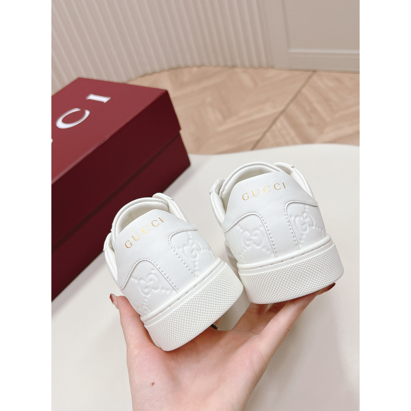 G*u*i ace sneaker with web in white leather