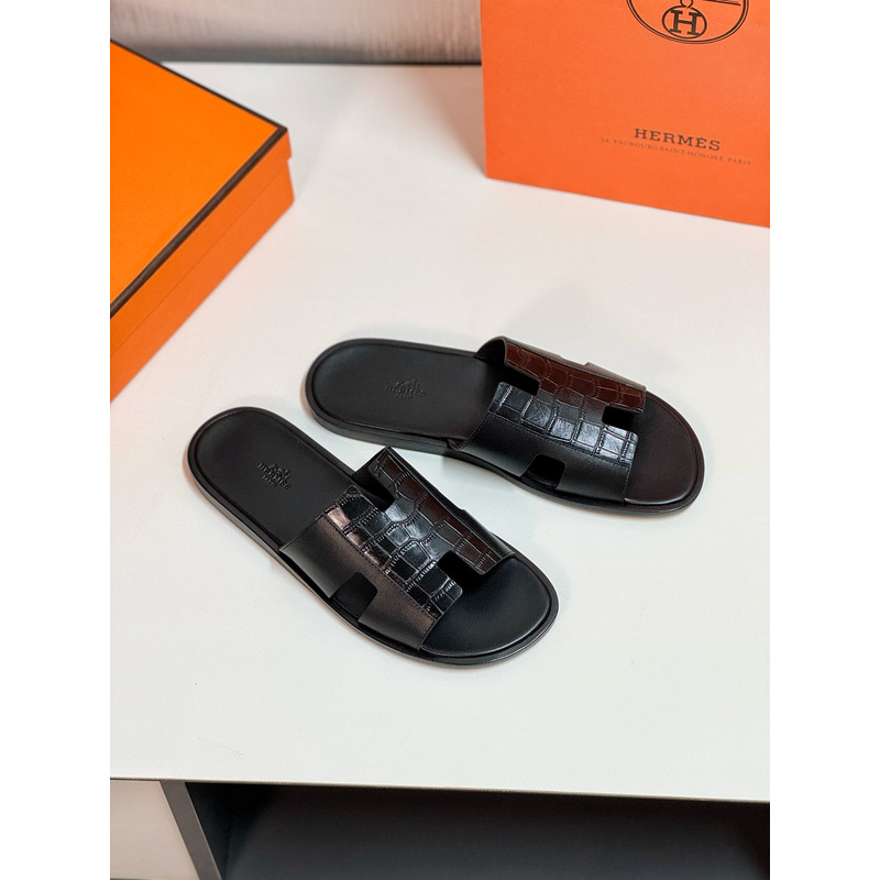 Hermès Men Izmir Sandals In Black