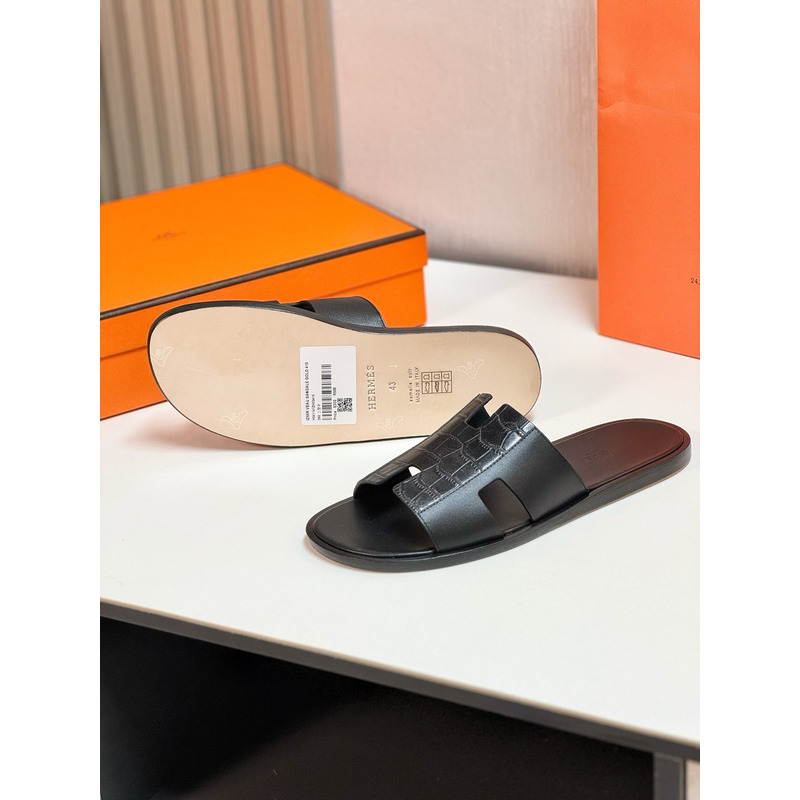 Hermès Men Izmir Sandals In Black