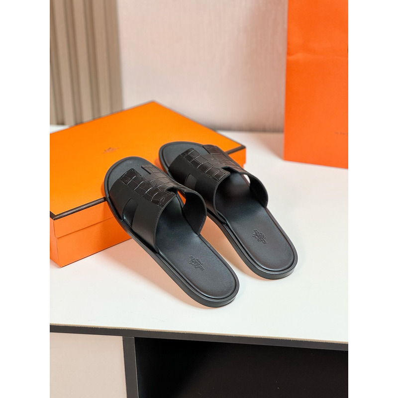 Hermès Men Izmir Sandals In Black