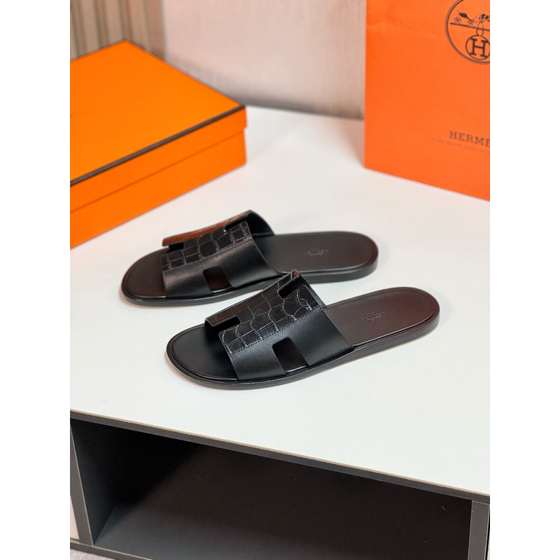 Hermès Men Izmir Sandals In Black