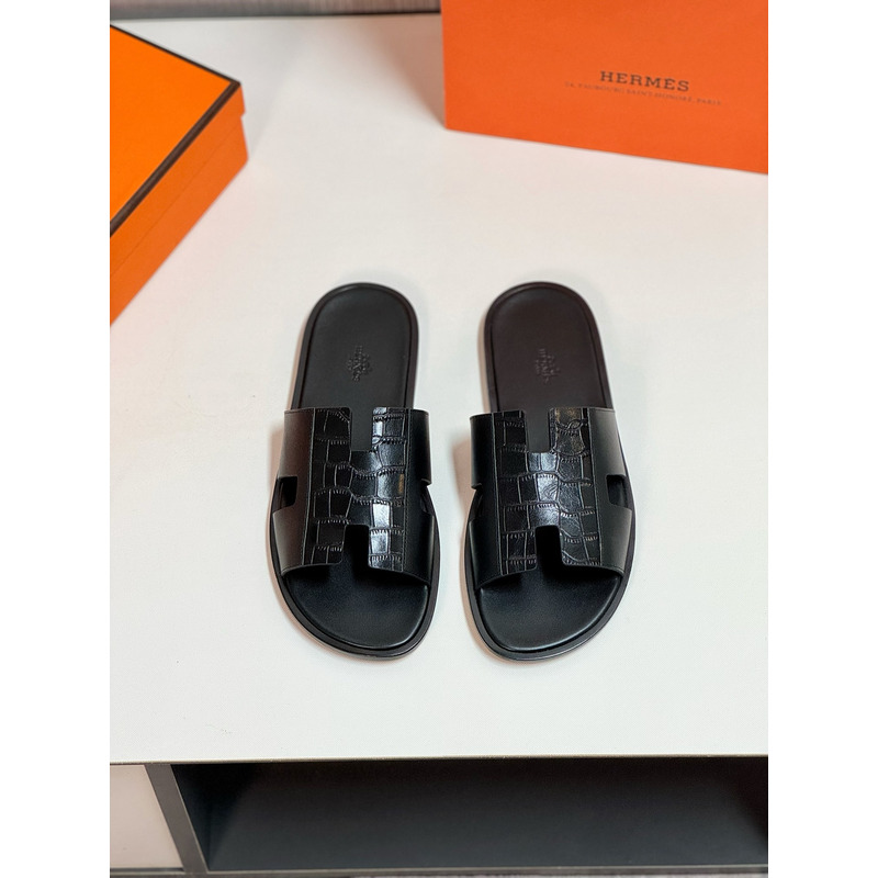 Hermès Men Izmir Sandals In Black