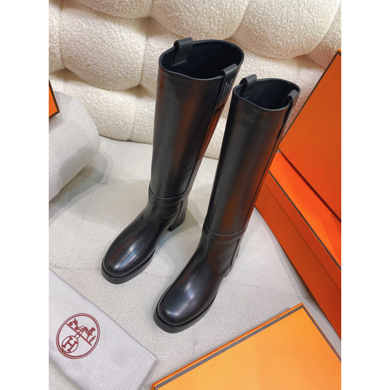 Hermès Long Boots In Black