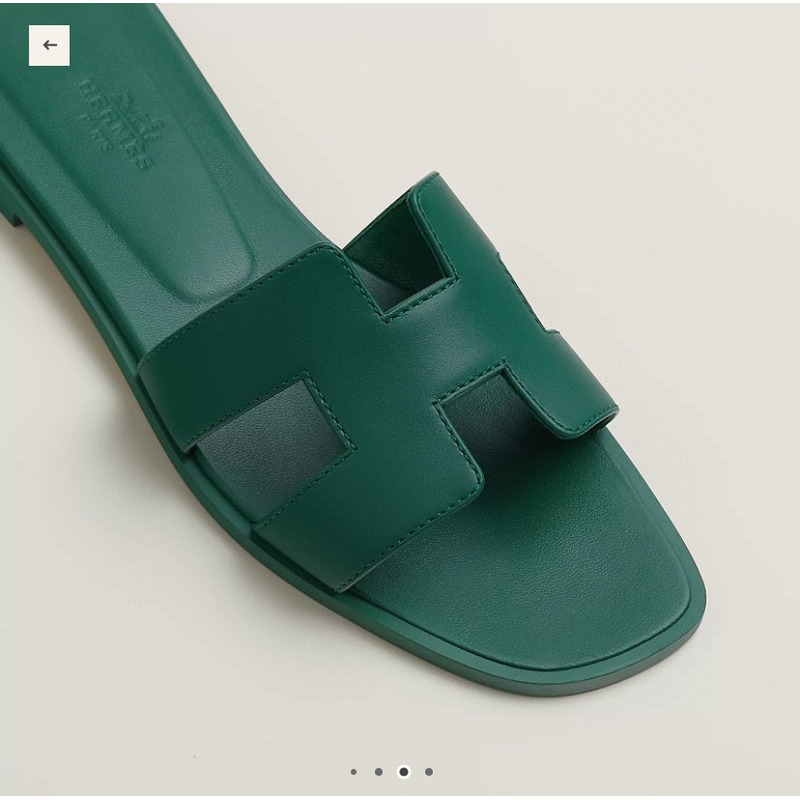 Hermès Epsom Oran Sandals Green