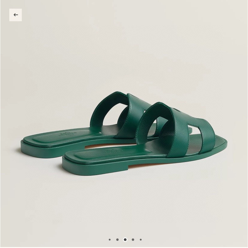 Hermès Epsom Oran Sandals Green