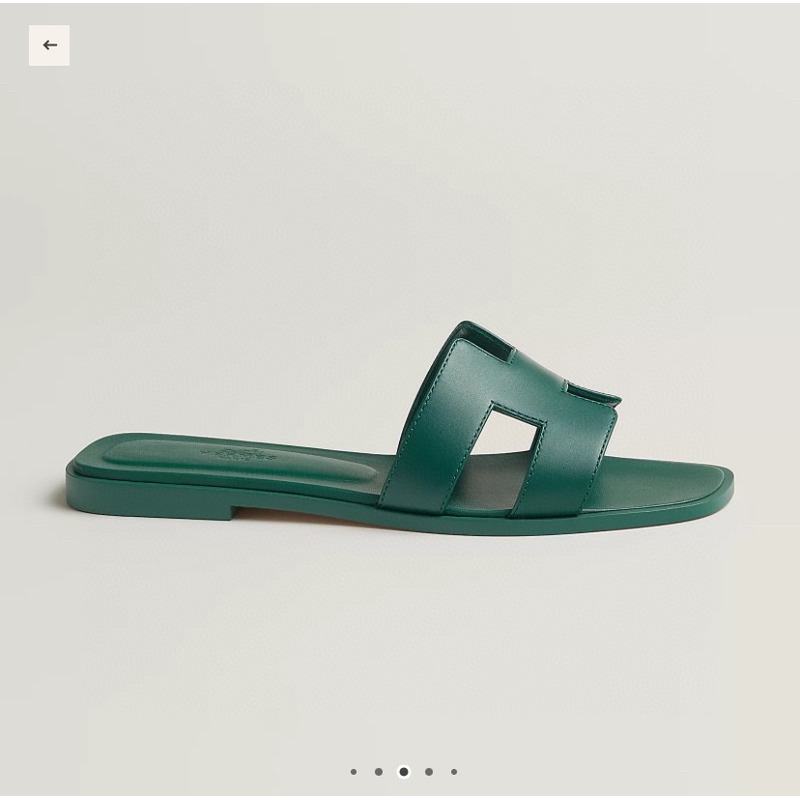 Hermès Epsom Oran Sandals Green