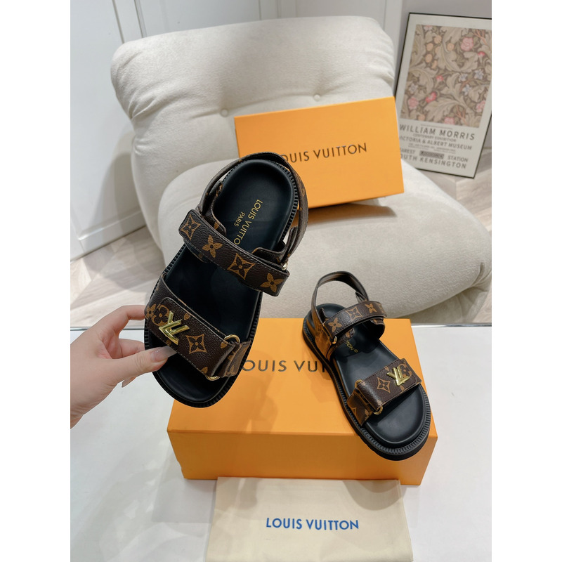 l**is V*t*n monogram leather sandals brown