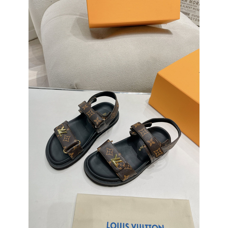 l**is V*t*n monogram leather sandals brown