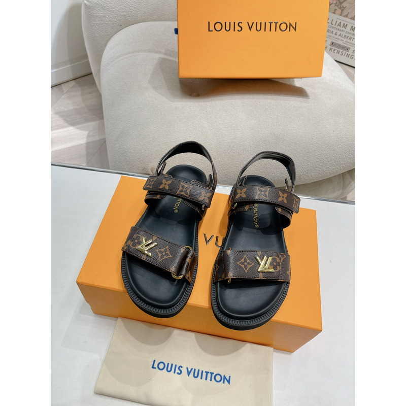 l**is V*t*n monogram leather sandals brown