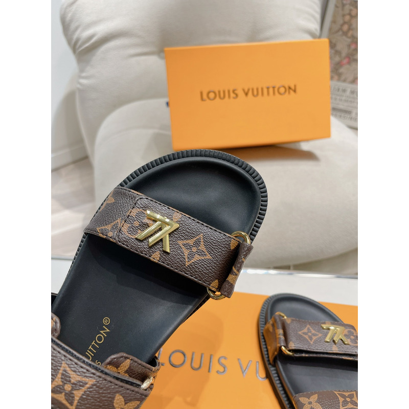 l**is V*t*n monogram leather sandals brown