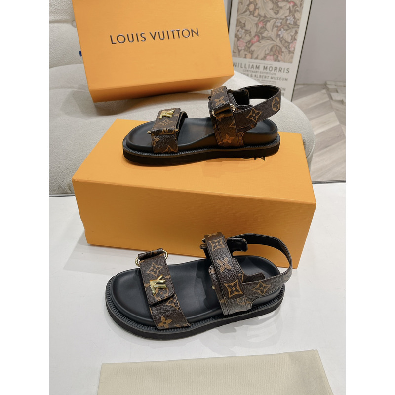 l**is V*t*n monogram leather sandals brown