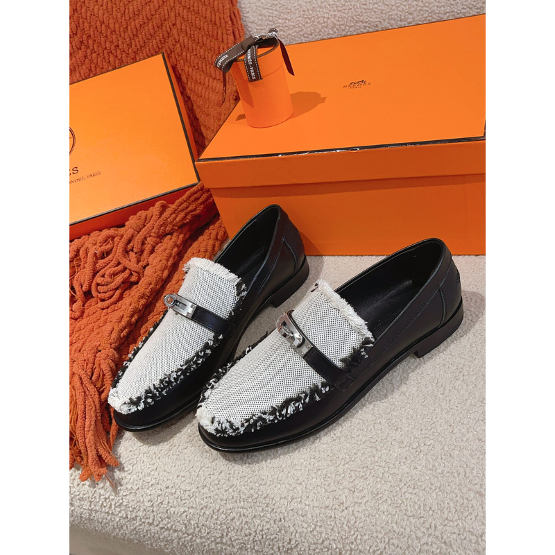 H**mes destin loafer black and white