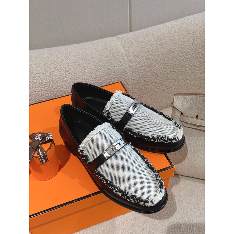 H**mes destin loafer black and white