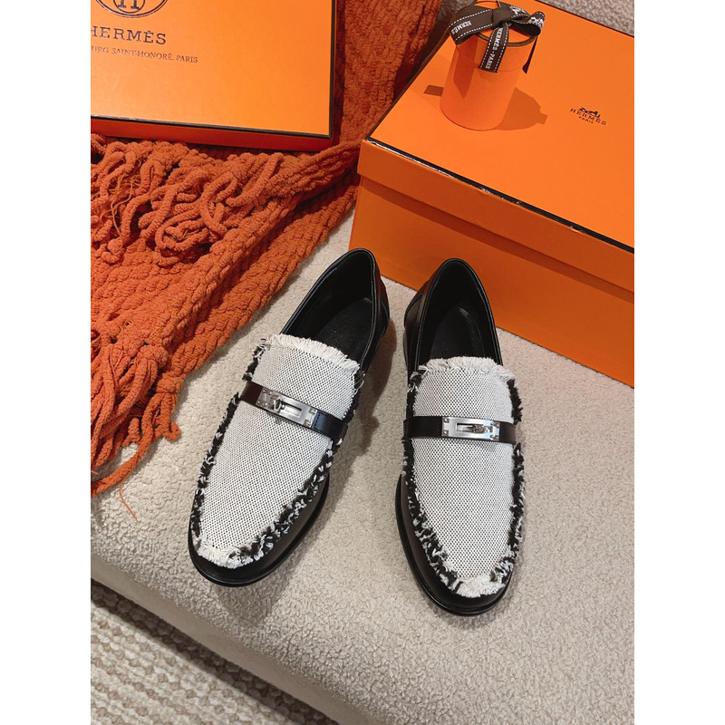 H**mes destin loafer black and white