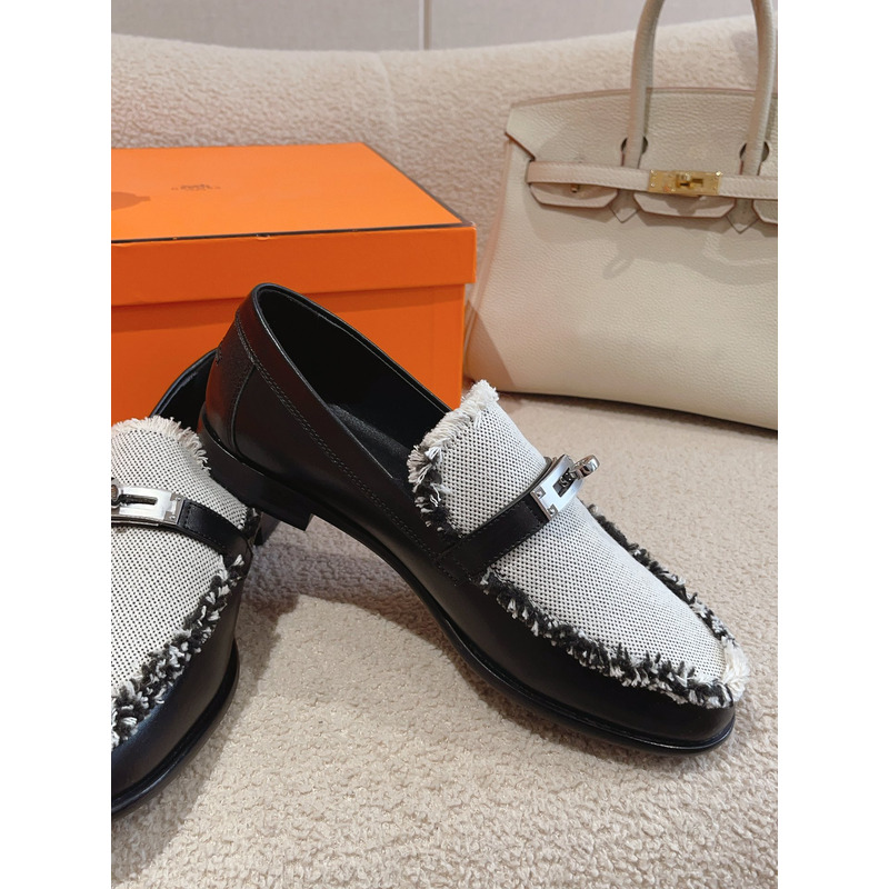 H**mes destin loafer black and white