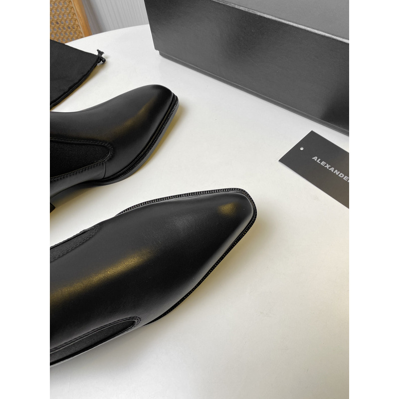 Alexander Wang Slick Smooth Leather Slippers Black