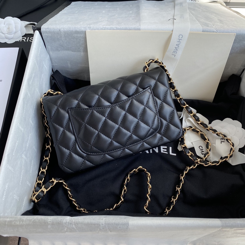 Ch*el classical small lambskin Ch*el bag black