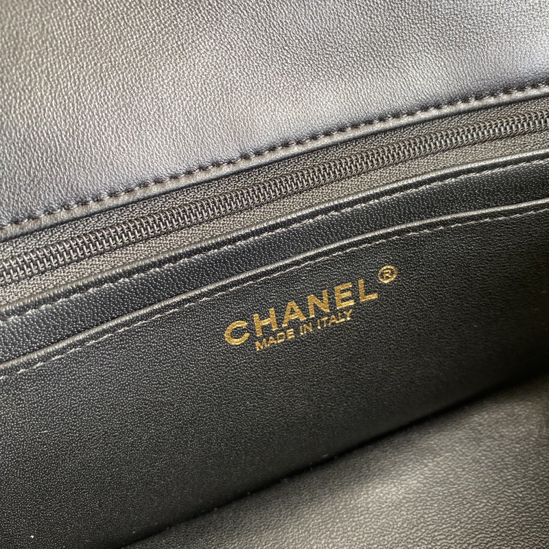 Ch*el classical small lambskin Ch*el bag black