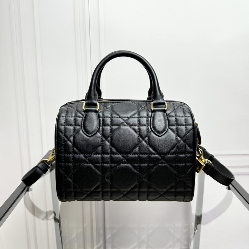 D*or groove 25 bag black macrocannage calfskin