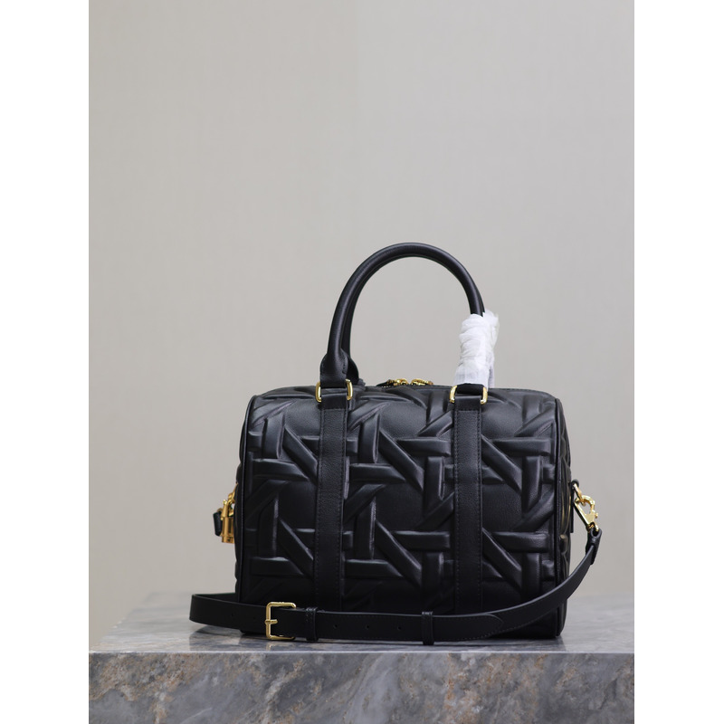 D*or groove 25 bag black graphic cannage calfskin