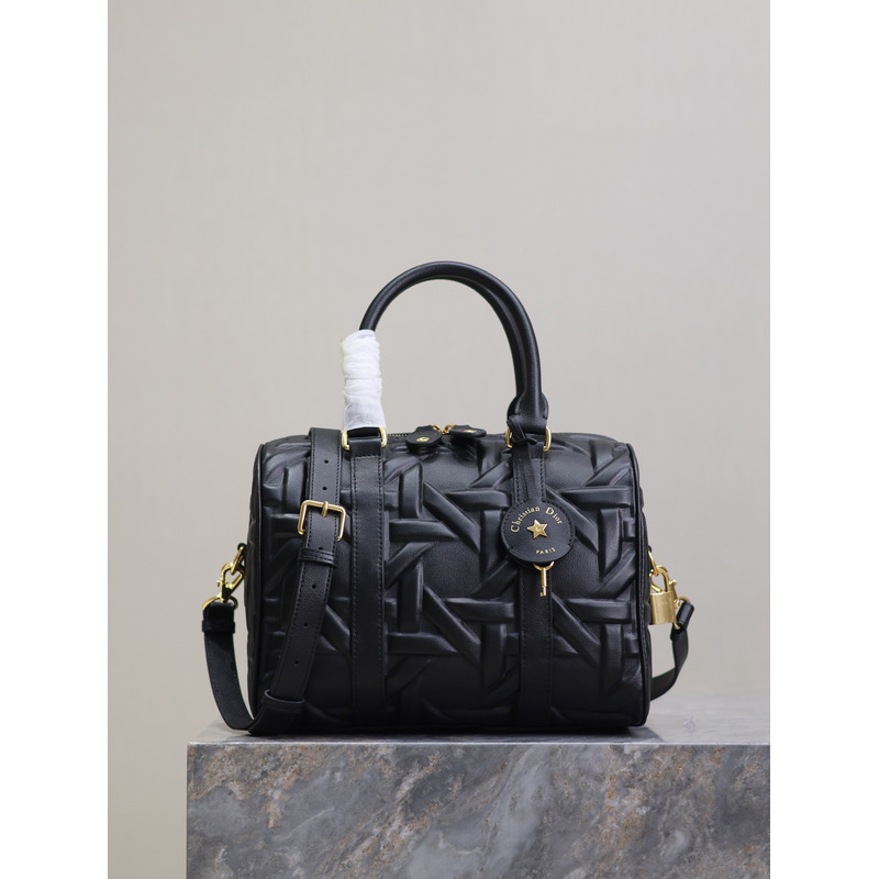 D*or groove 25 bag black graphic cannage calfskin