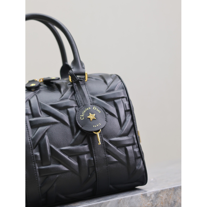 D*or groove 25 bag black graphic cannage calfskin