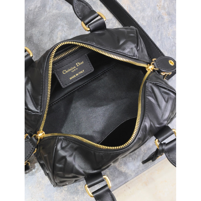 D*or groove 25 bag black graphic cannage calfskin