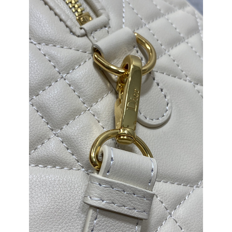 D*or groove 25 bag dusty ivory macrocannage calfskin