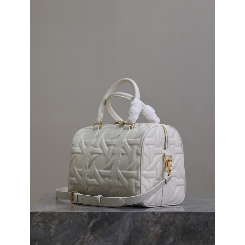 D*or groove 25 bag white graphic cannage calfskin