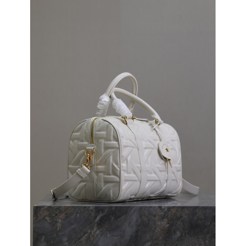 D*or groove 25 bag white graphic cannage calfskin