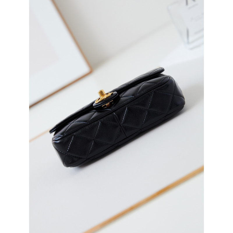 Ch*el classic flap bag leather black