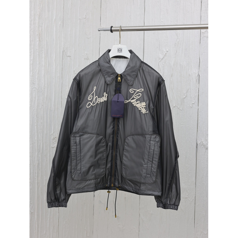 l**is V*t*n embroidered nylon blouson black