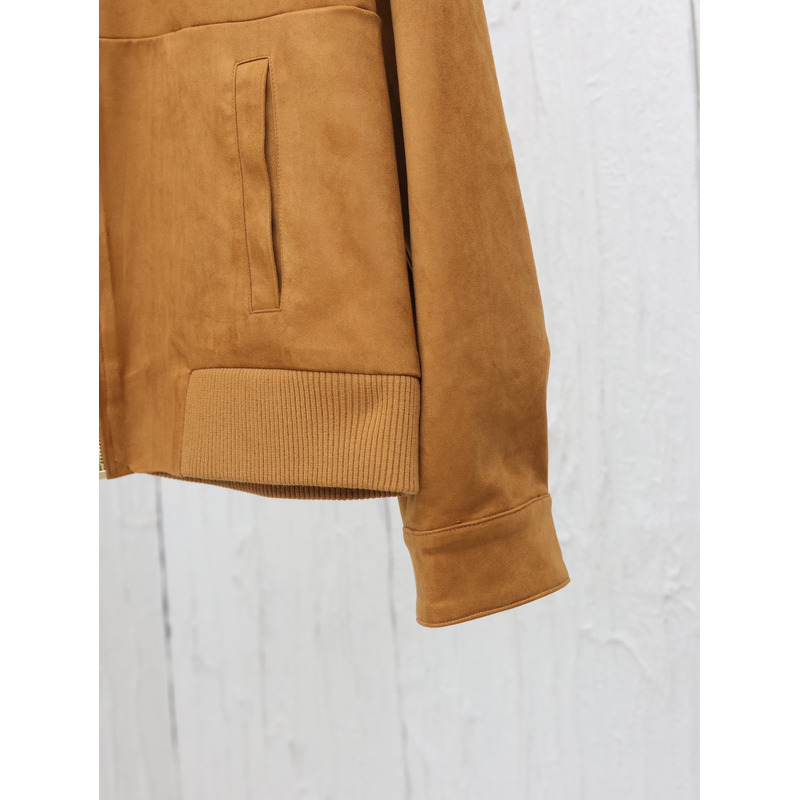 Miumiu Suede Nappa Leather Jacket Maple Brown