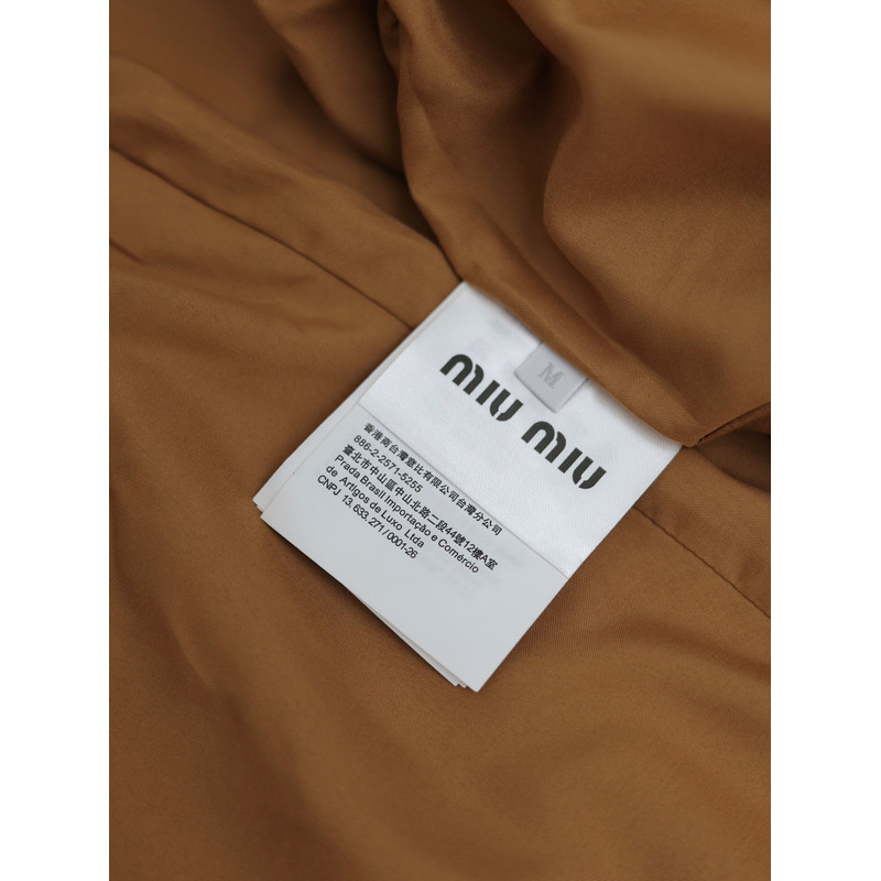 Miumiu Suede Nappa Leather Jacket Maple Brown