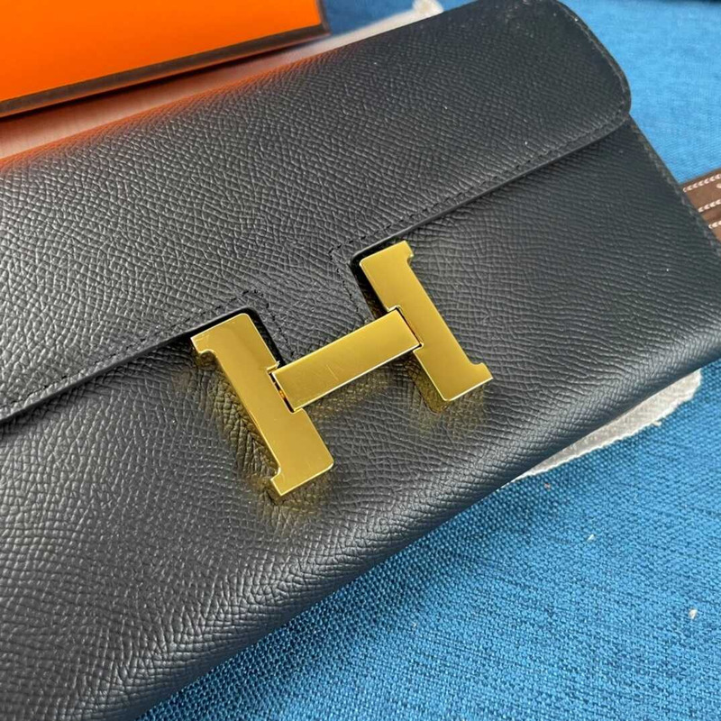 H**mes constance to go milkshake black gold buckle