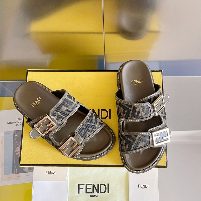 F**di feel sandals sandals fabric ff olive green