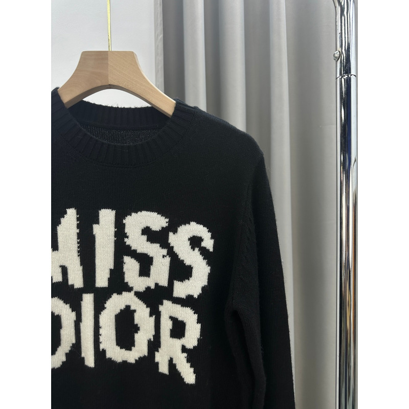 D*or cashmere sweater with white miss D*or graffiti motif black