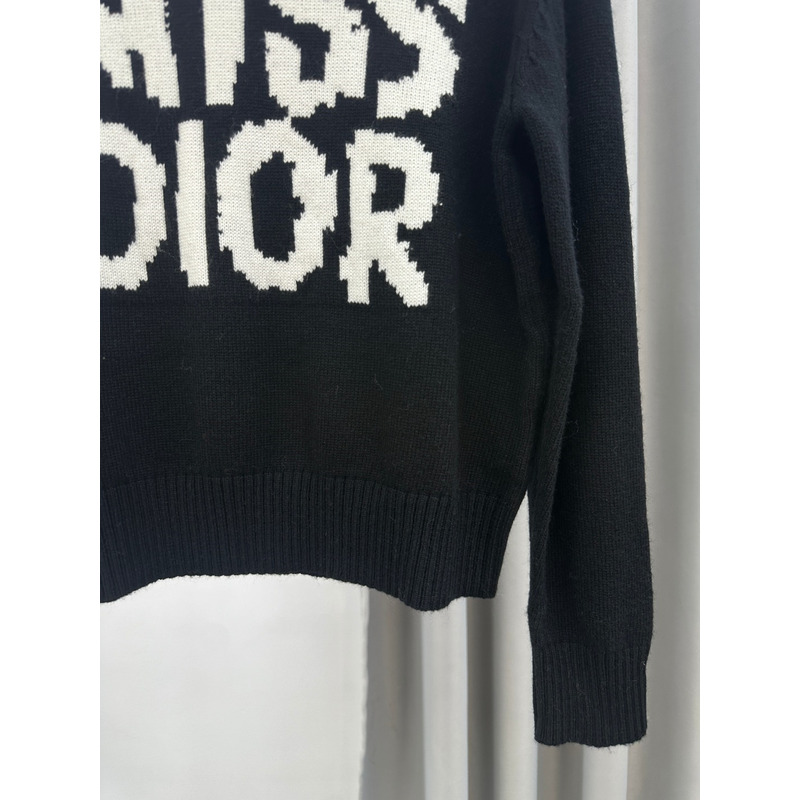 D*or cashmere sweater with white miss D*or graffiti motif black