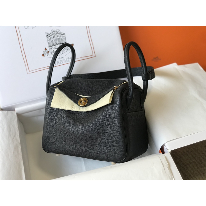 H**mes lindy mini bag leather black