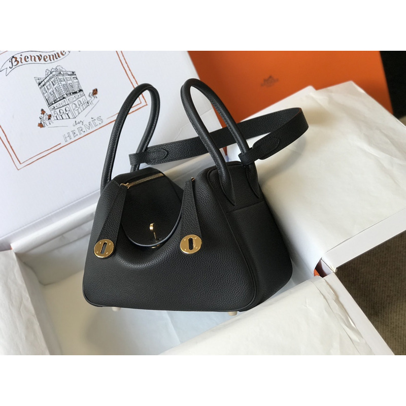 H**mes lindy mini bag leather black