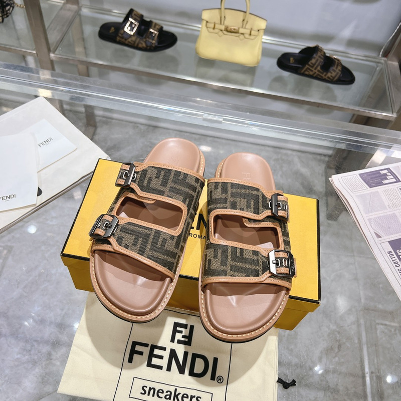 F**di feel sandals sandals fabric ff brown