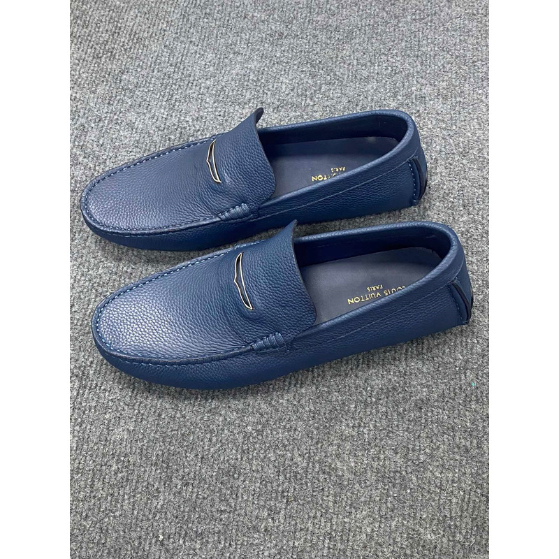 l**is V*t*n flat loafer leather navy blue