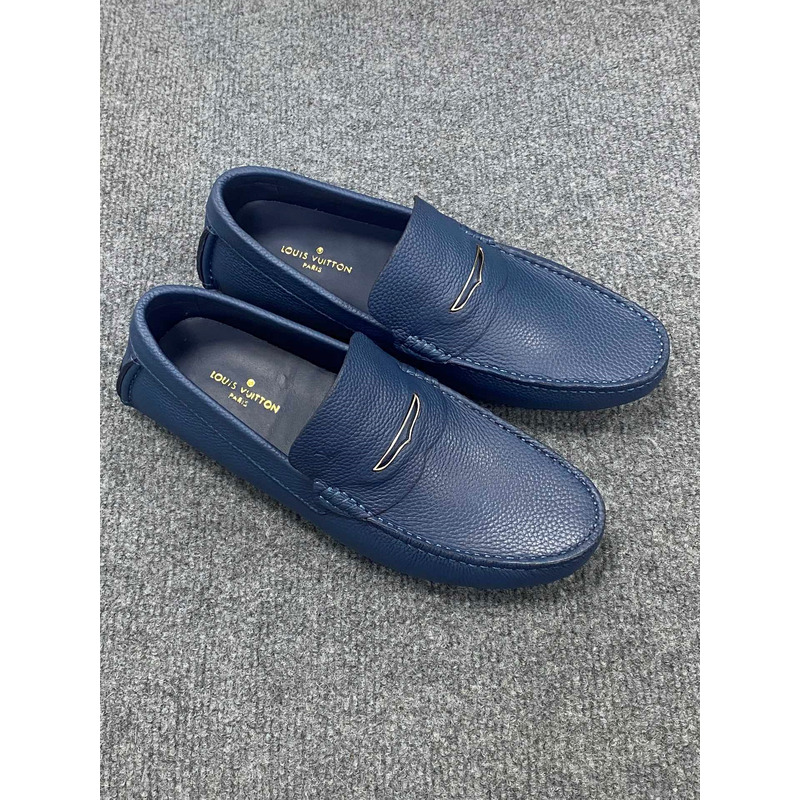 l**is V*t*n flat loafer leather navy blue