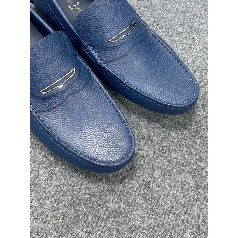 l**is V*t*n flat loafer leather navy blue