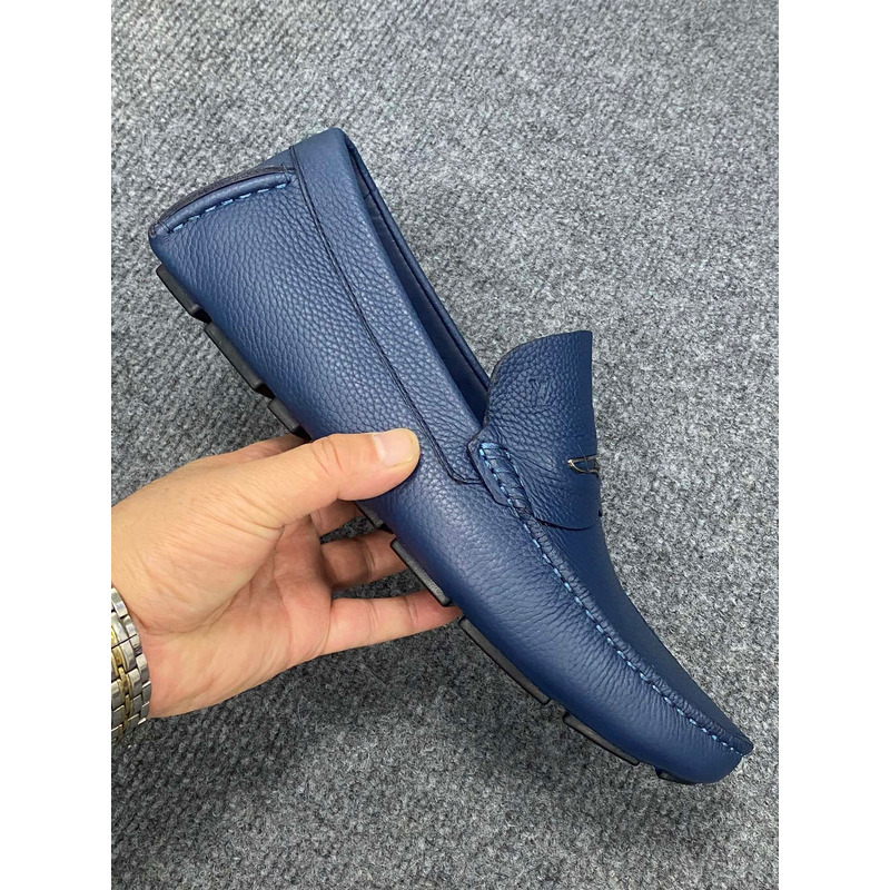 l**is V*t*n flat loafer leather navy blue