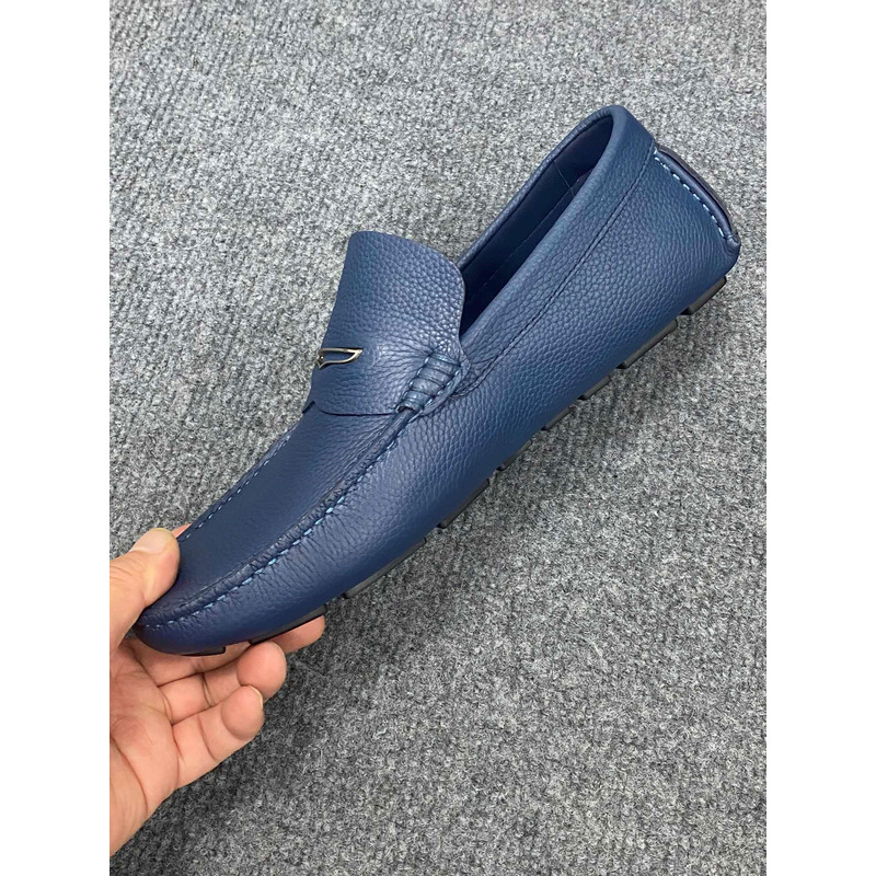 l**is V*t*n flat loafer leather navy blue