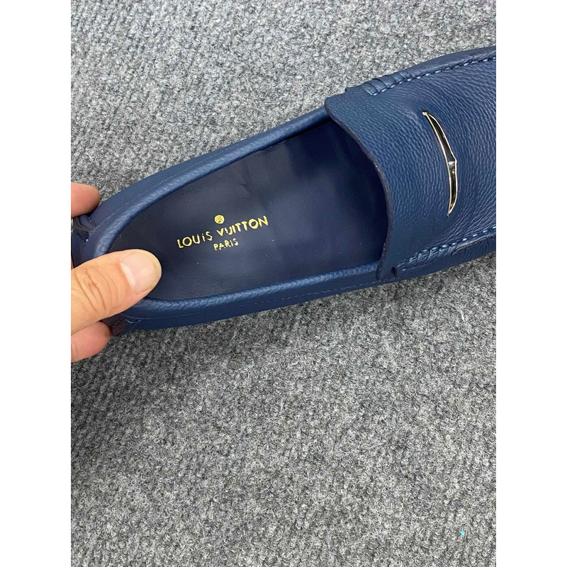 l**is V*t*n flat loafer leather navy blue