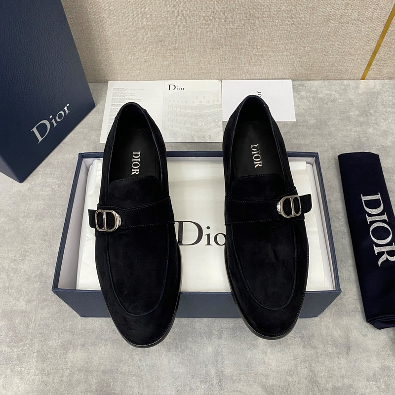 D*or logo suede loafer black