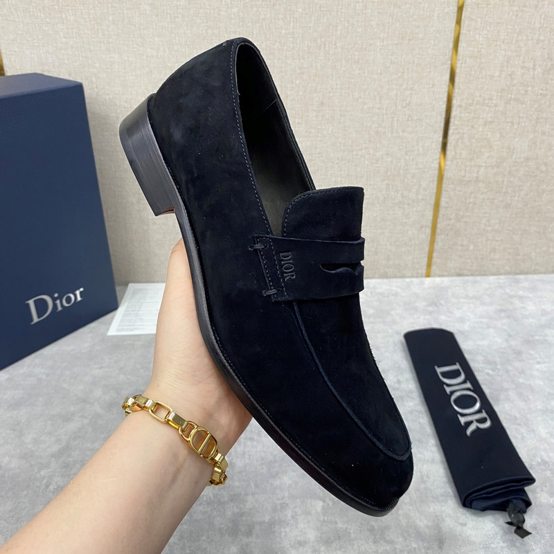 D*or suede loafer black