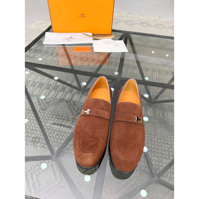 Hermès Suede Paris Loafer Brown